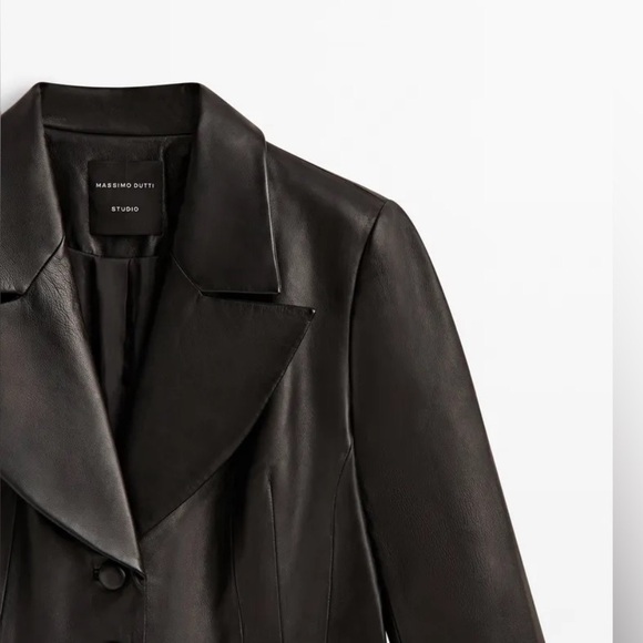 Massimo Dutti Leather Blazer - Picture 3 of 14